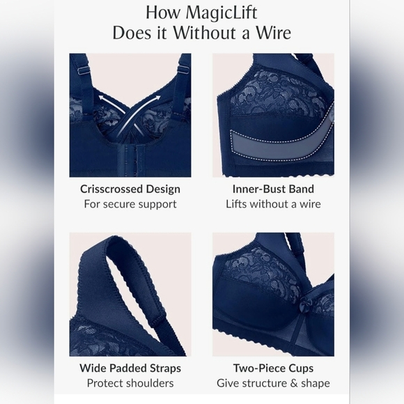 Glamorise Full Figure Magiclift Original Support Bra Wirefree 1000 NWOT #1018 - Picture 10 of 13